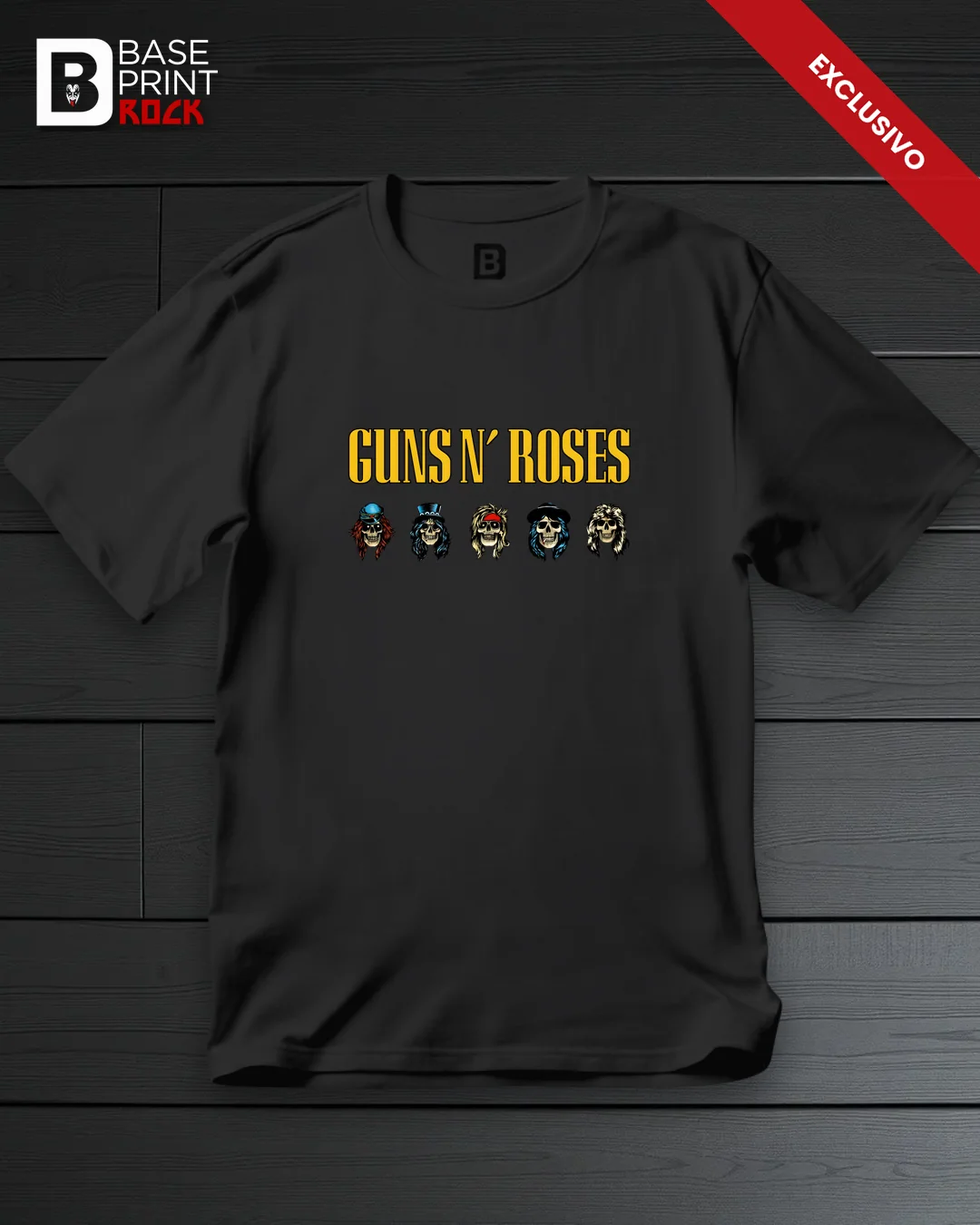 Camiseta Guns n' Roses All Skulls