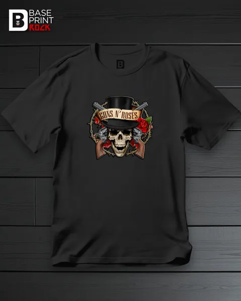 Camiseta Guns n' Roses Skull 3D