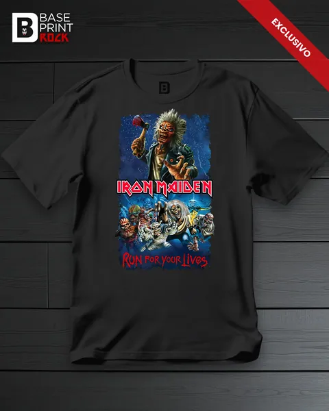 Camiseta Iron Maiden All Eddies Run for Your Lives