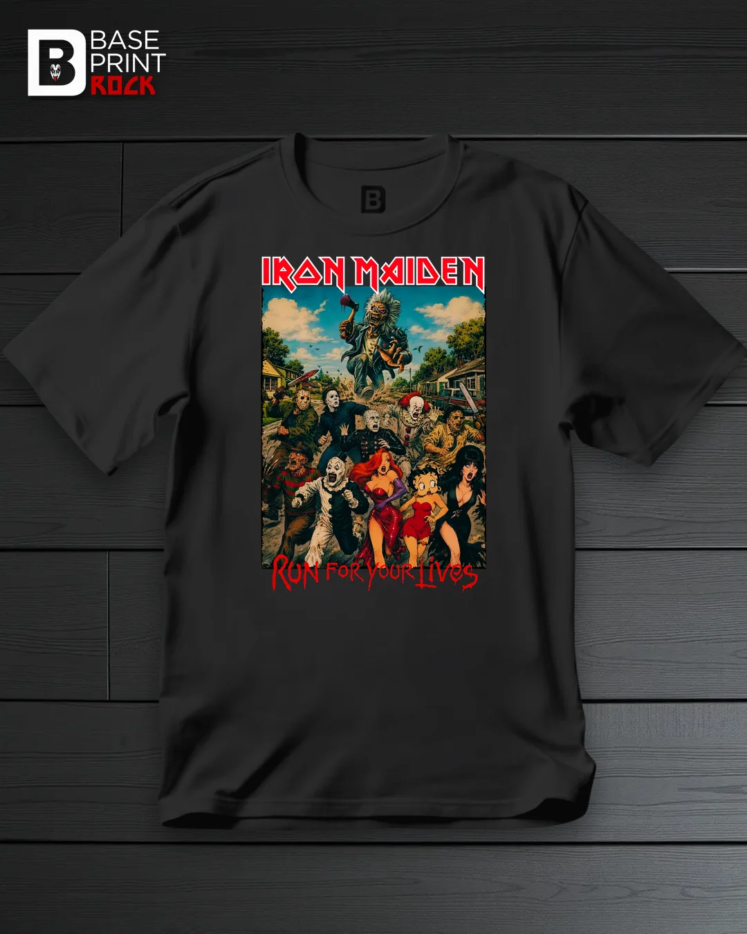Camiseta Iron Maiden Run for Your Lives Horror