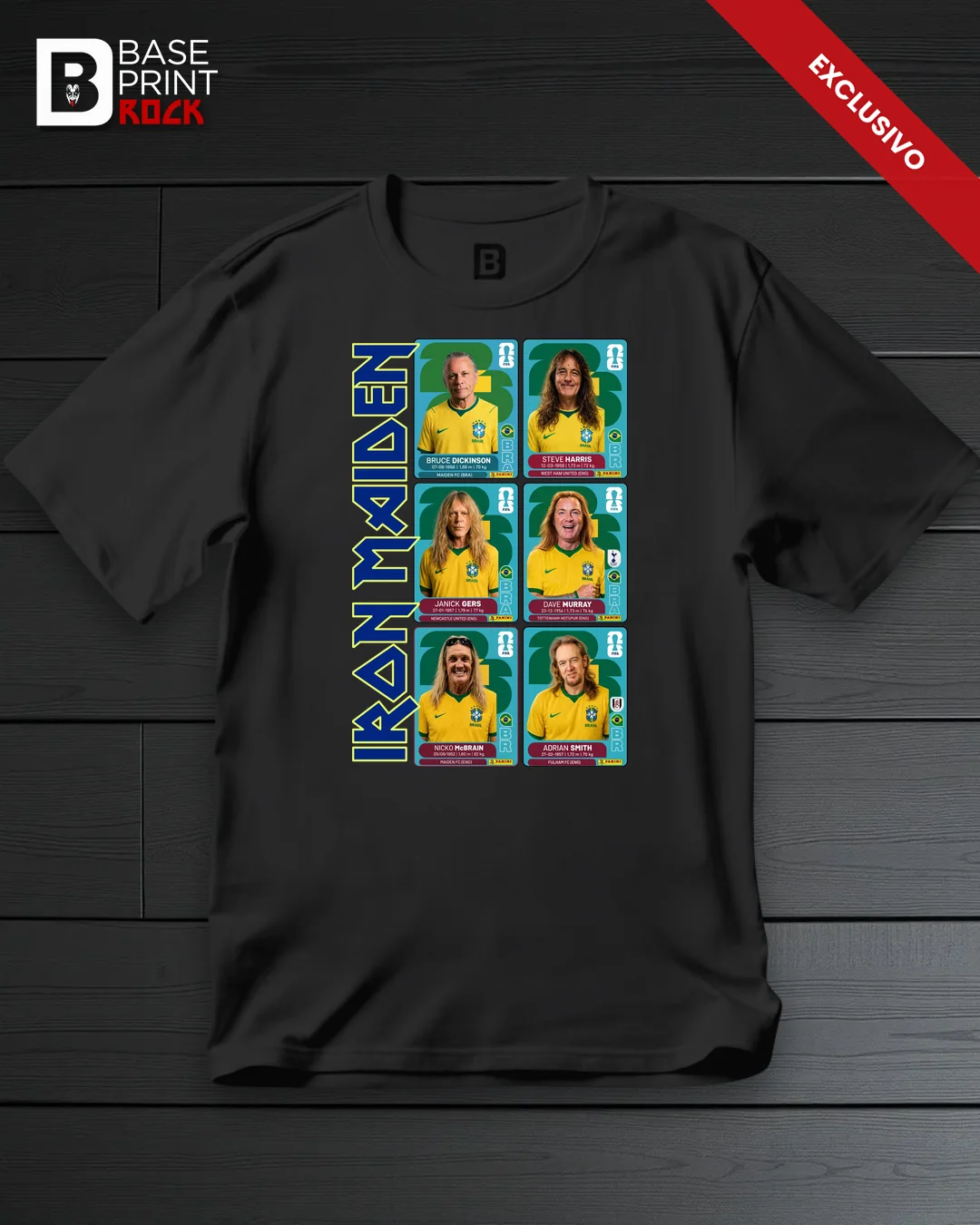 Camiseta Iron Maiden Stickers Brasil