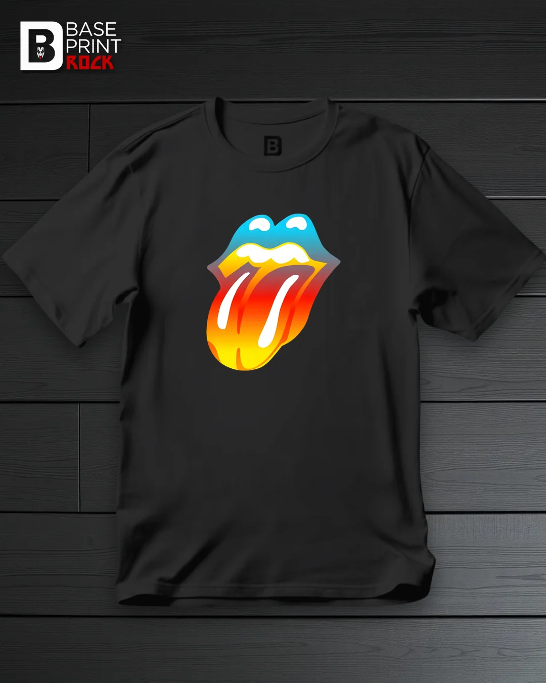 Camiseta Lips & Tongue Hot Rainbow