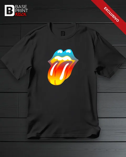 Camiseta Lips & Tongue Hot Rainbow