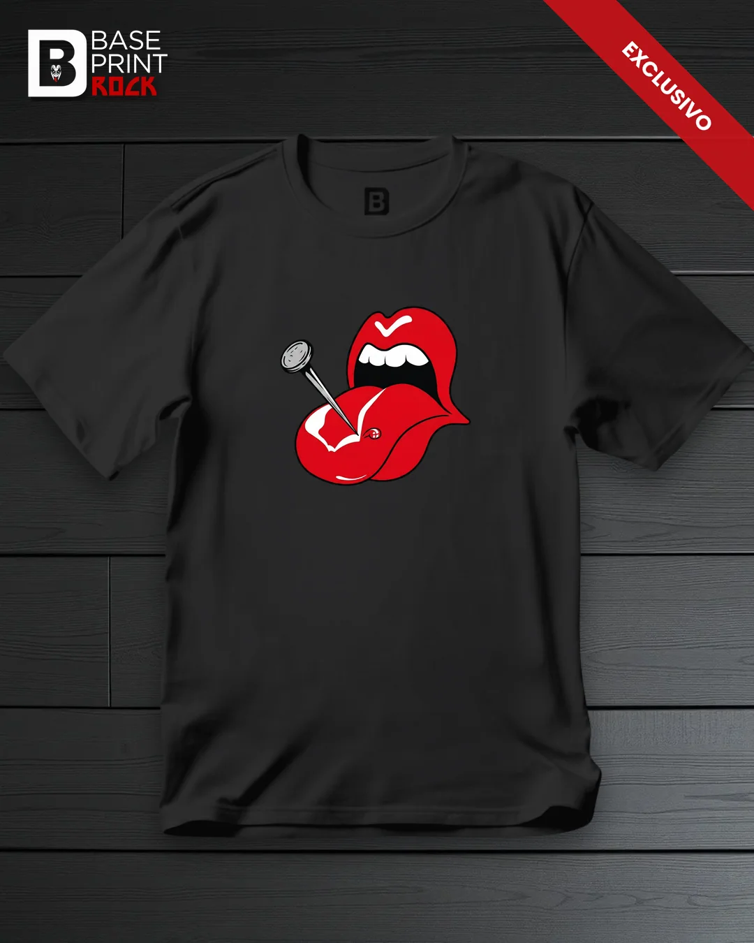 Camiseta Lips & Tongue Pin Prink