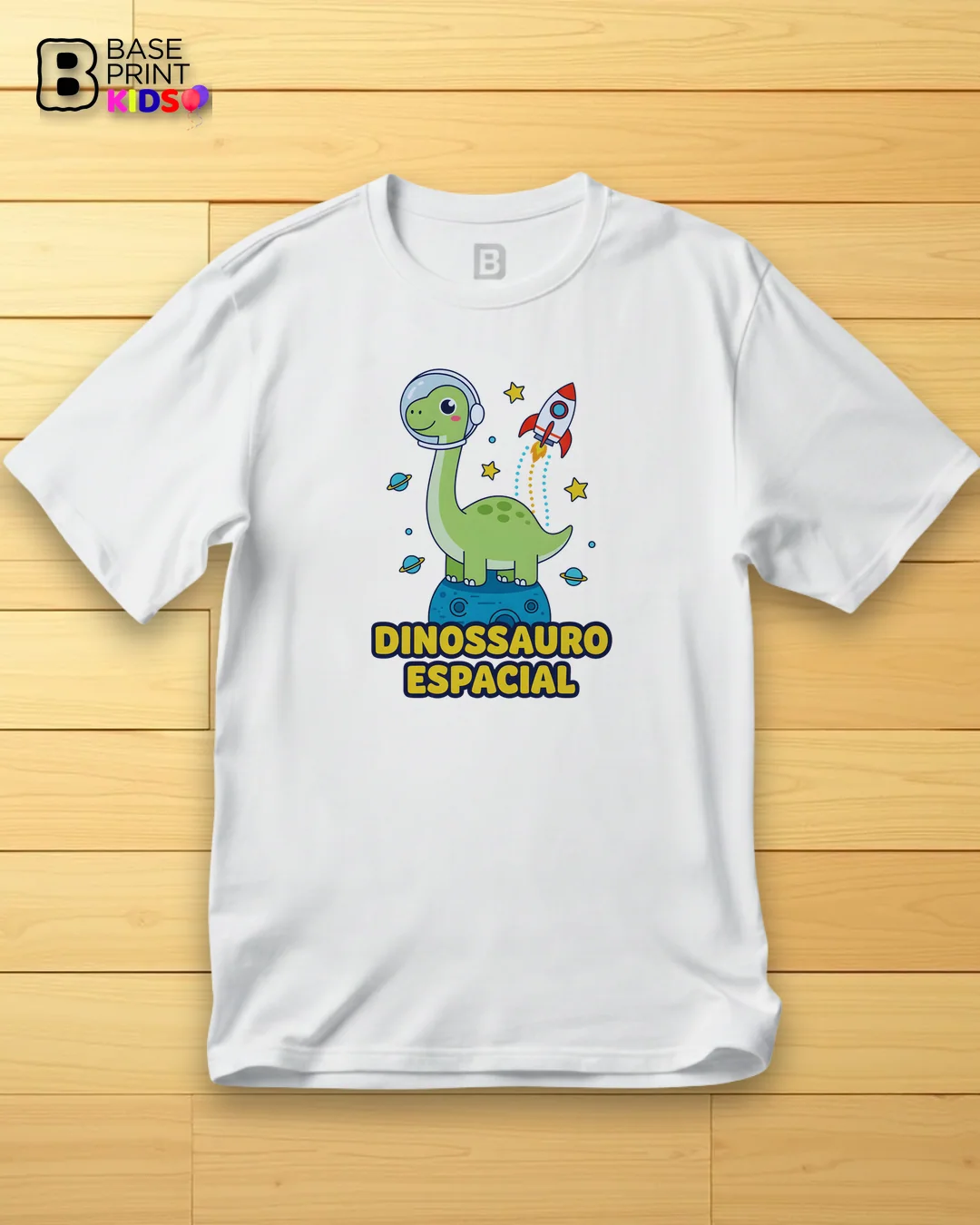 Camiseta Dinossauro Espacial