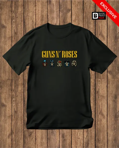 Camiseta Guns n' Roses All Skulls