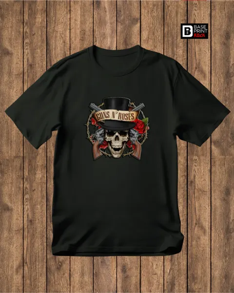 Camiseta Guns n' Roses Skull 3D