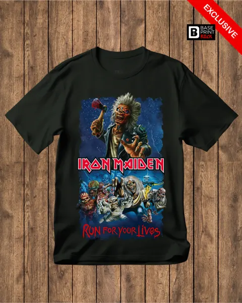 Camiseta Iron Maiden All Eddies Run for Your Lives