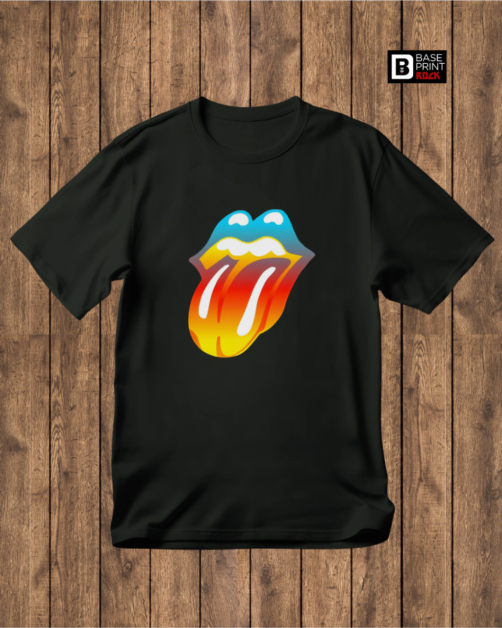 Camiseta Lips & Tongue Hot Rainbow