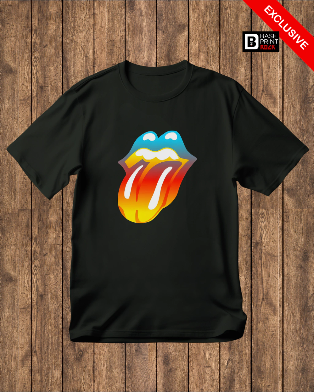 Camiseta Lips & Tongue Hot Rainbow