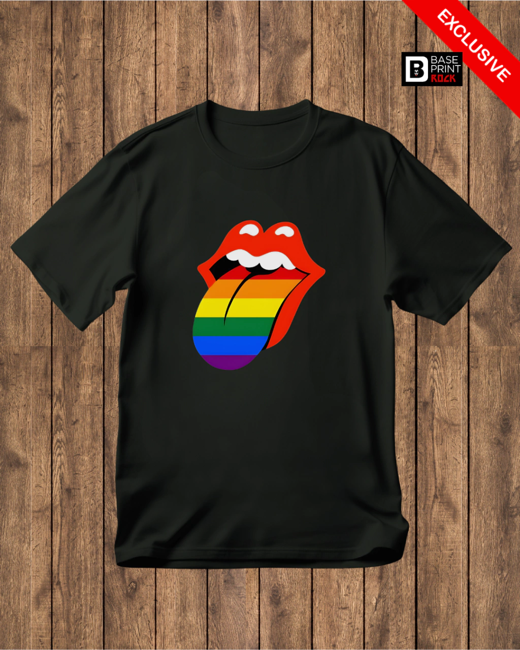 Camiseta Lips & Tongue Rainbown