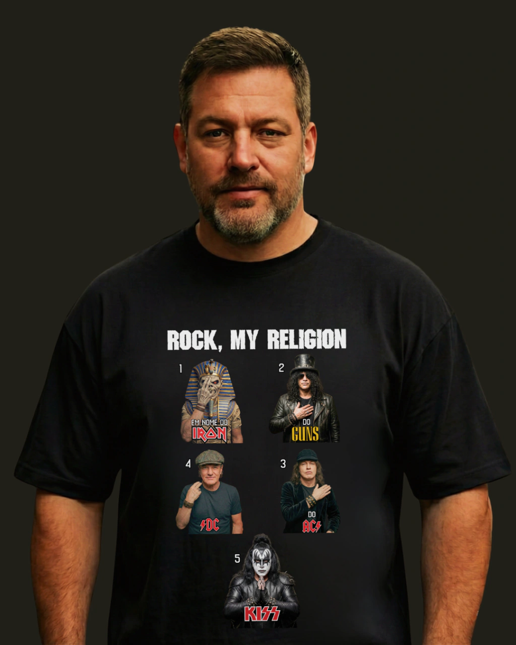 Max vestindo camiseta BP Rock