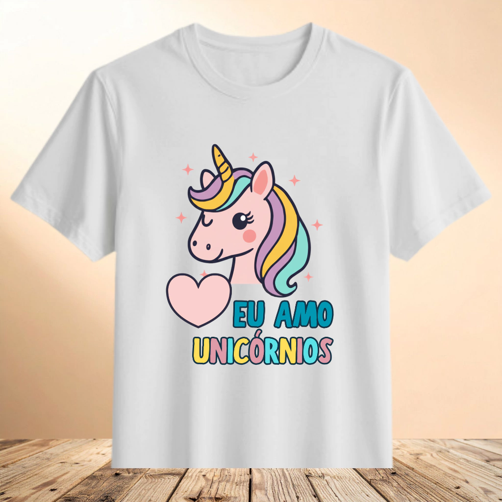 Camiseta Amo Unicórnios